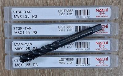 Mũi Taro xoắn HSSE M8*1.25 L6866 Nachi STSP8M1.25R