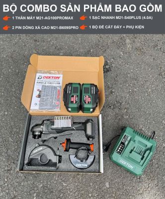 Combo máy mài góc dùng pin 21V Dekton M21-AG100PROMAX